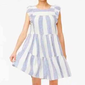 J. Crew Linen-Blend Striped Mini Dress Size 4 NWT